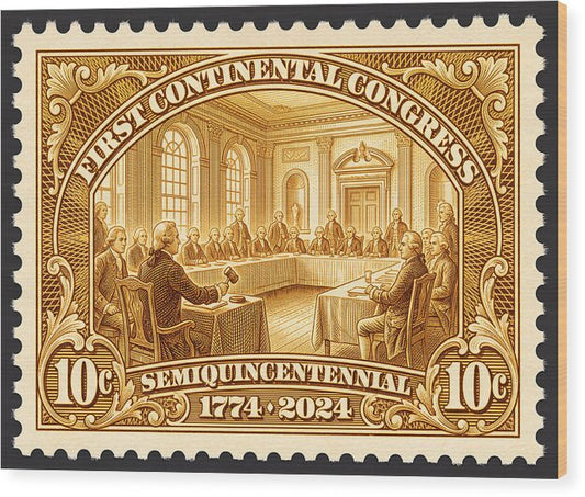First Continental Congress 10c 1 - Wood Print