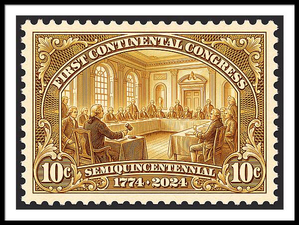 First Continental Congress 10c 1 - Framed Print