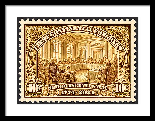 First Continental Congress 10c 1 - Framed Print