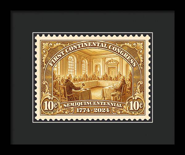 First Continental Congress 10c 1 - Framed Print