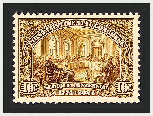 First Continental Congress 10c 1 - Framed Print
