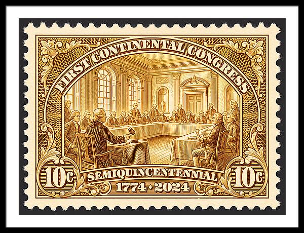 First Continental Congress 10c 1 - Framed Print