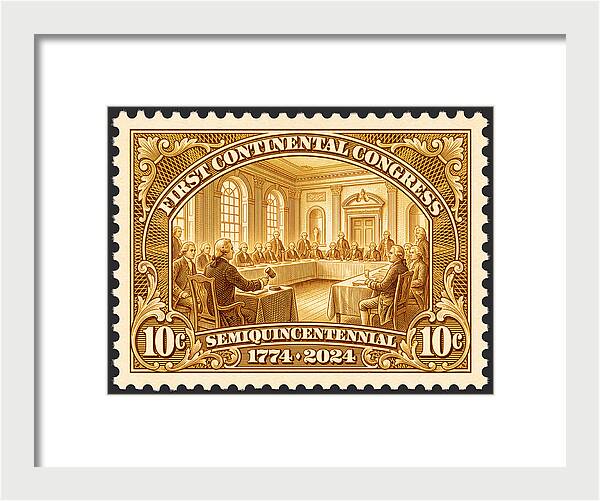 First Continental Congress 10c 1 - Framed Print
