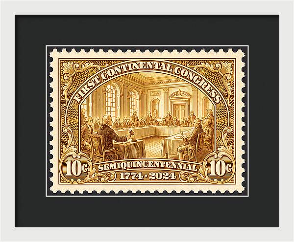 First Continental Congress 10c 1 - Framed Print