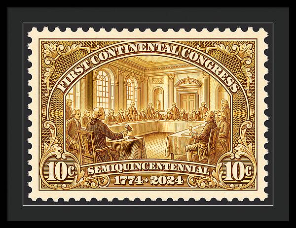 First Continental Congress 10c 1 - Framed Print