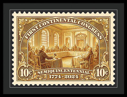 First Continental Congress 10c 1 - Framed Print