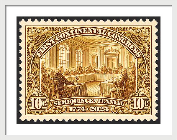 First Continental Congress 10c 1 - Framed Print