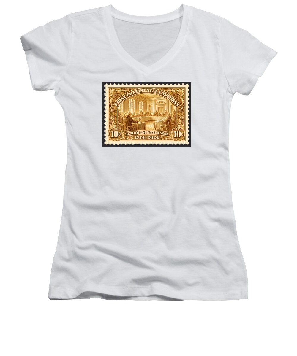 First Continental Congress 10c 1 - Women's V-Neck