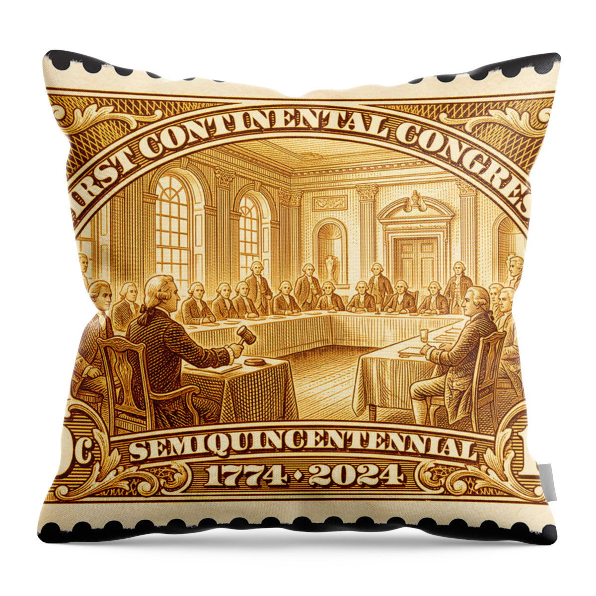 First Continental Congress 10c 1 - Throw Pillow