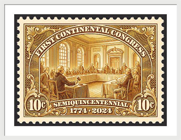 First Continental Congress 10c 1 - Framed Print