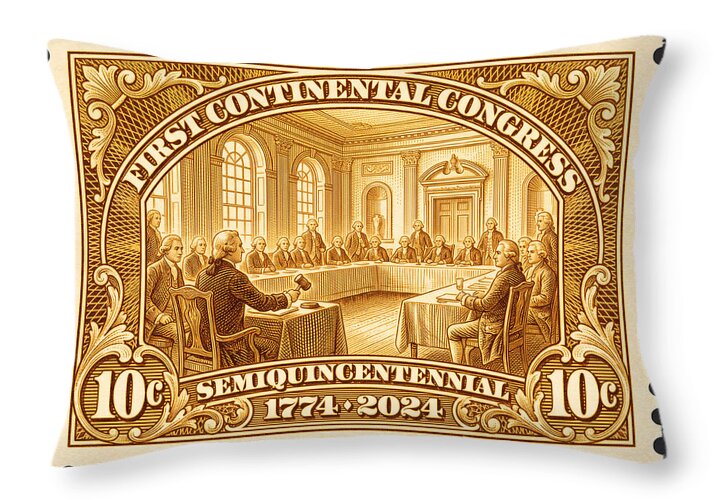 First Continental Congress 10c 1 - Throw Pillow