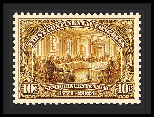 First Continental Congress 10c 1 - Framed Print