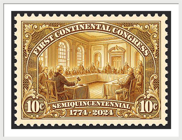 First Continental Congress 10c 1 - Framed Print