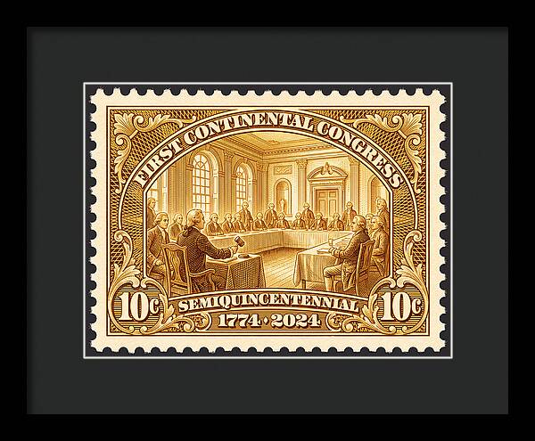 First Continental Congress 10c 1 - Framed Print
