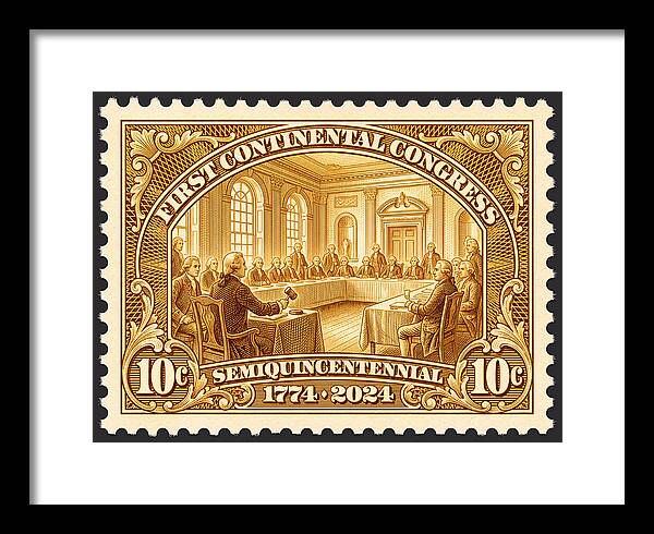 First Continental Congress 10c 1 - Framed Print