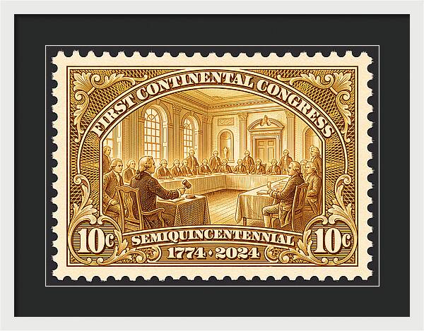 First Continental Congress 10c 1 - Framed Print