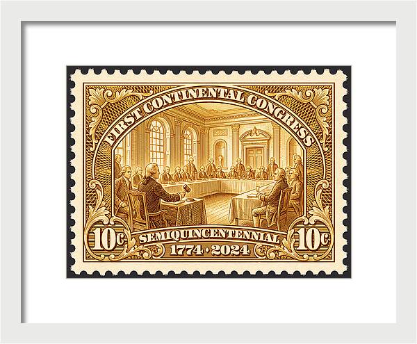 First Continental Congress 10c 1 - Framed Print