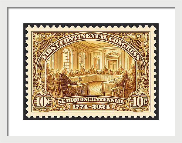 First Continental Congress 10c 1 - Framed Print