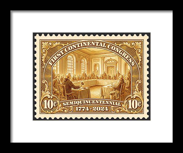 First Continental Congress 10c 1 - Framed Print