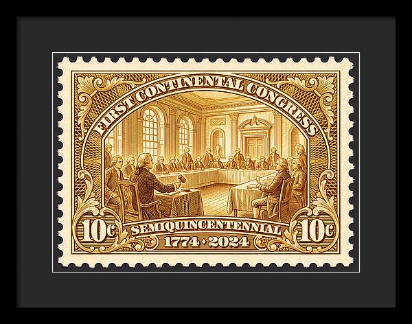 First Continental Congress 10c 1 - Framed Print