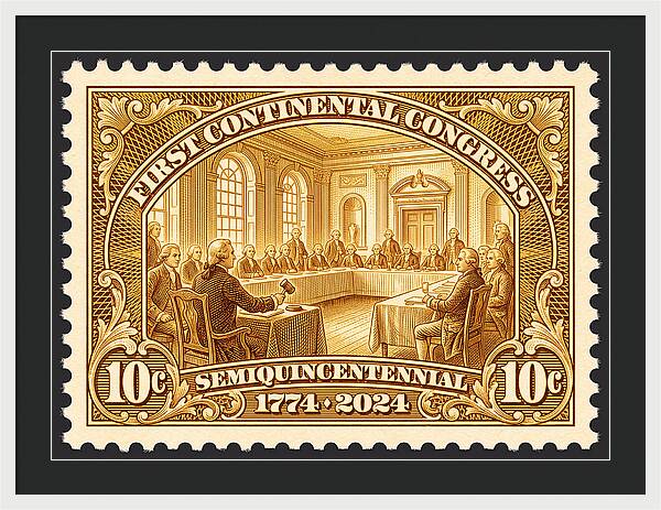 First Continental Congress 10c 1 - Framed Print