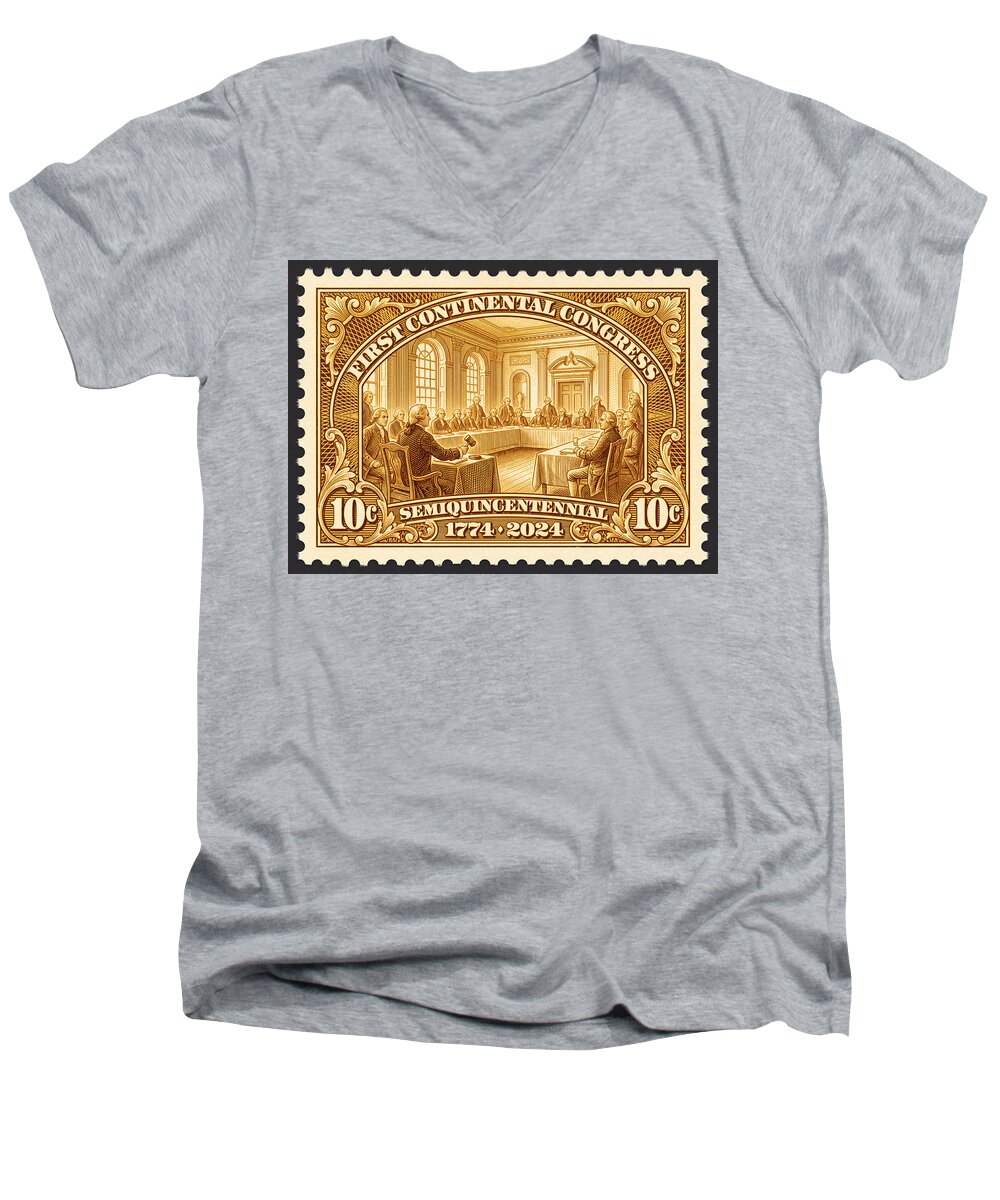 First Continental Congress 10c 1 - Men's V-Neck T-Shirt