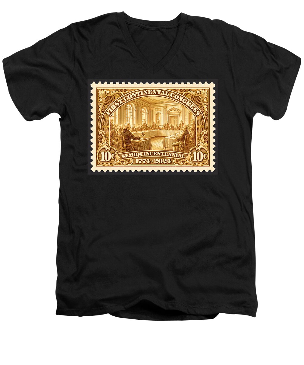 First Continental Congress 10c 1 - Men's V-Neck T-Shirt