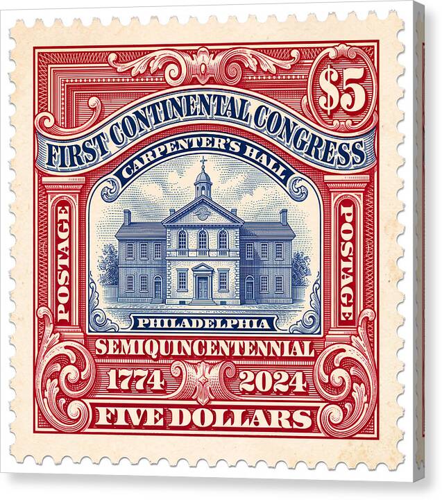 First Continental Congress $5 2 1 - Canvas Print