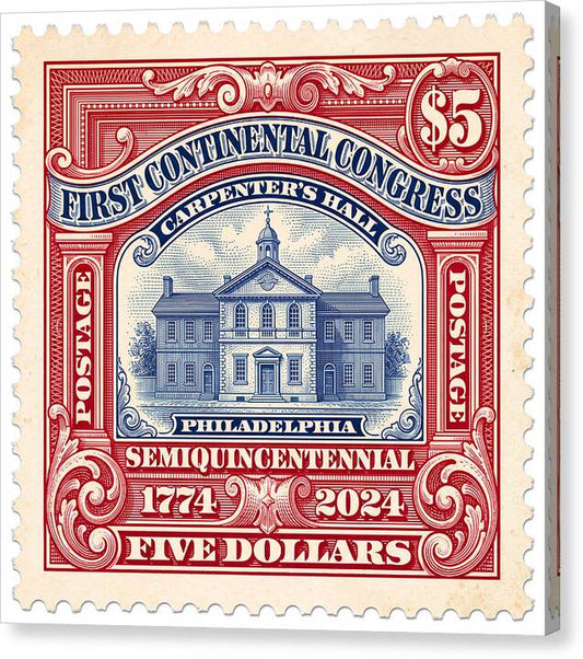 First Continental Congress $5 2 1 - Canvas Print