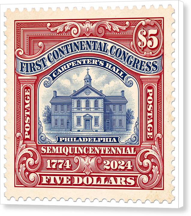 First Continental Congress $5 2 1 - Canvas Print