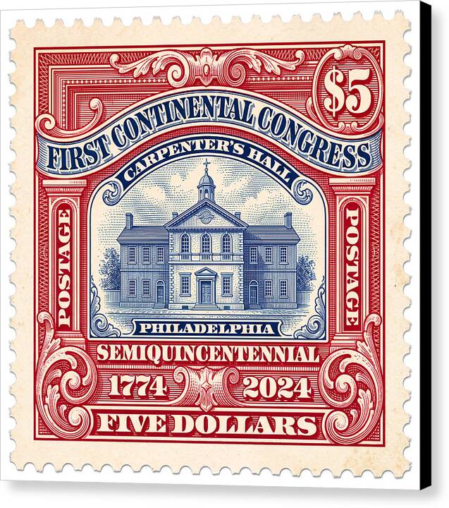 First Continental Congress $5 2 1 - Canvas Print