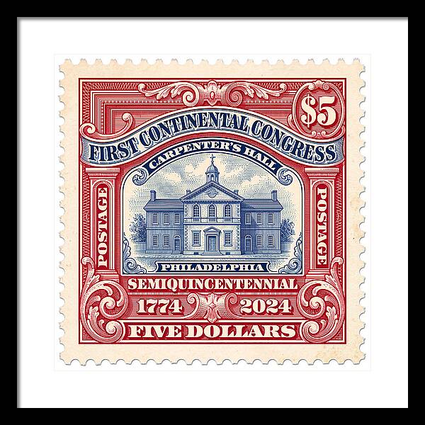 First Continental Congress $5 2 1 - Framed Print