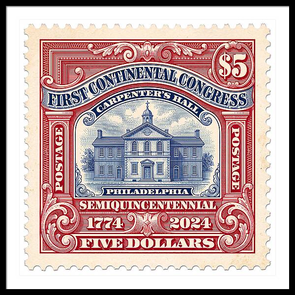 First Continental Congress $5 2 1 - Framed Print