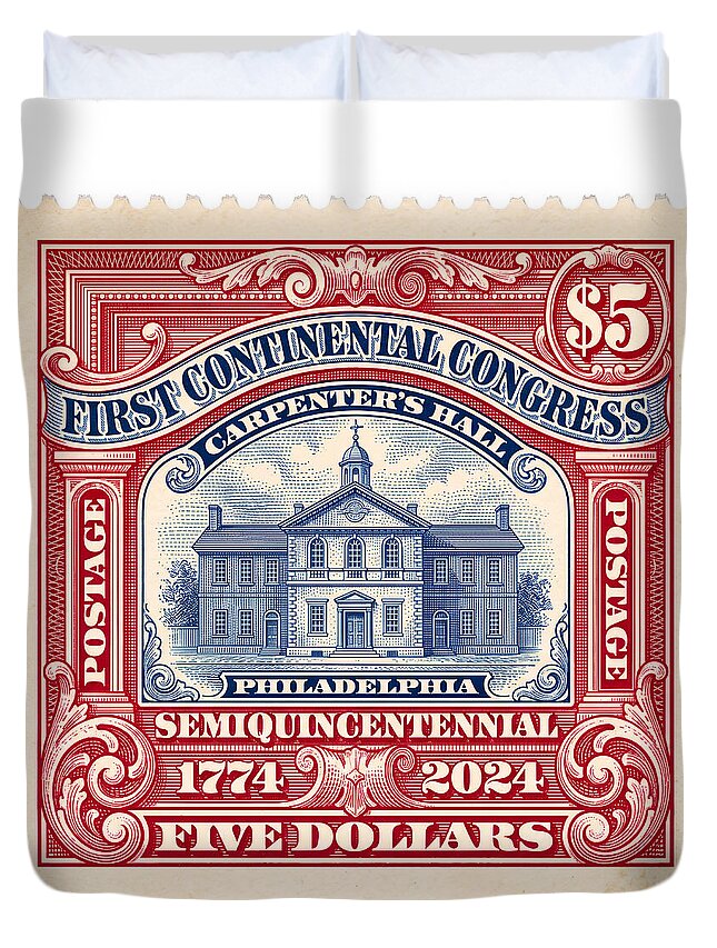 First Continental Congress $5 2 1 - Duvet Cover
