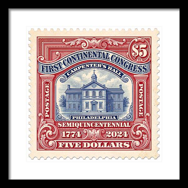 First Continental Congress $5 2 1 - Framed Print