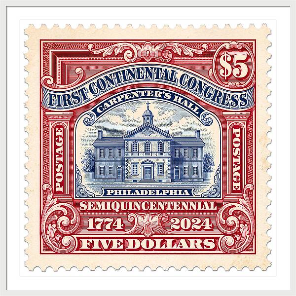 First Continental Congress $5 2 1 - Framed Print