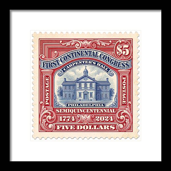 First Continental Congress $5 2 1 - Framed Print