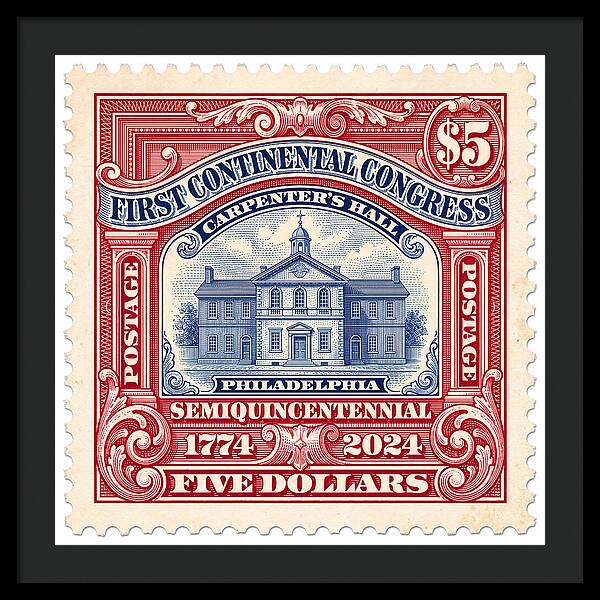 First Continental Congress $5 2 1 - Framed Print