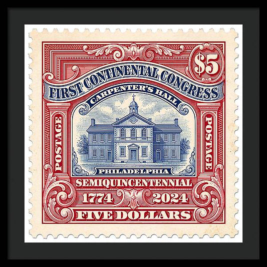 First Continental Congress $5 2 1 - Framed Print