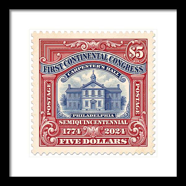 First Continental Congress $5 2 1 - Framed Print