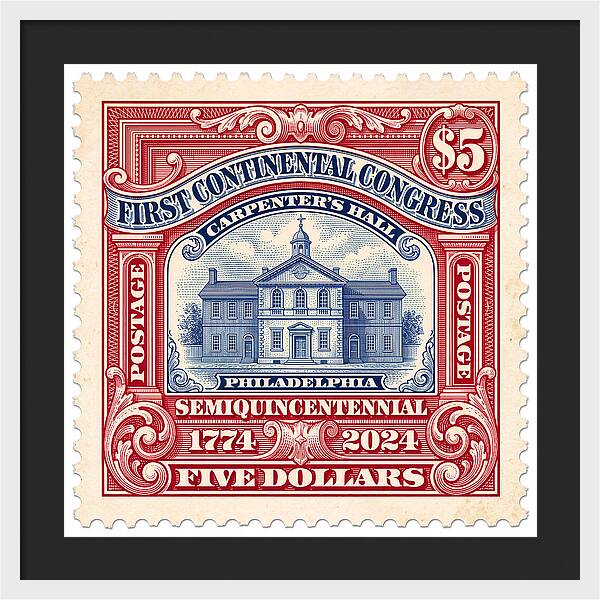 First Continental Congress $5 2 1 - Framed Print