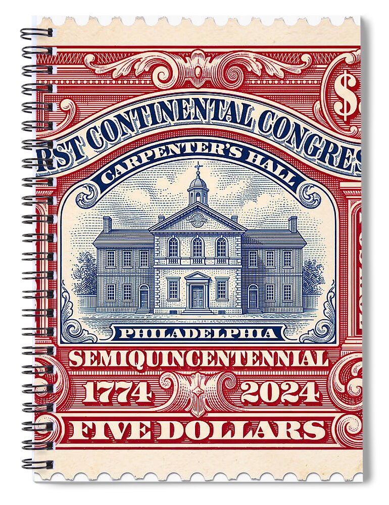 First Continental Congress $5 2 1 - Spiral Notebook