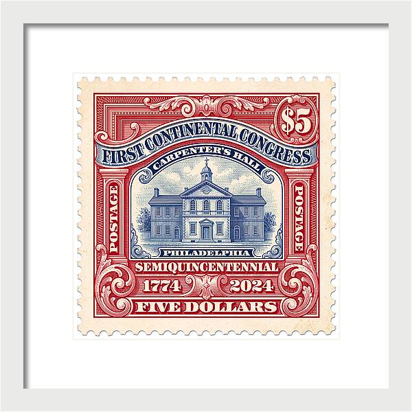 First Continental Congress $5 2 1 - Framed Print