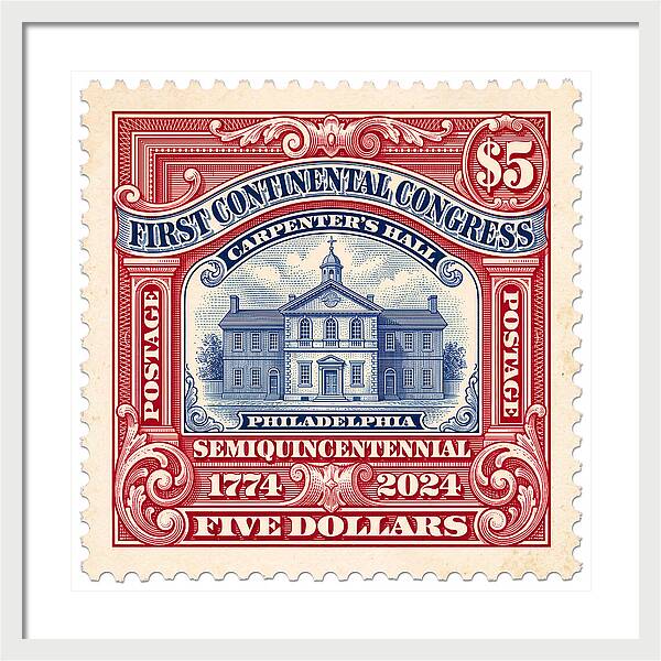 First Continental Congress $5 2 1 - Framed Print