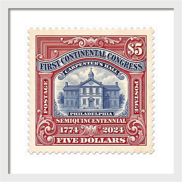 First Continental Congress $5 2 1 - Framed Print