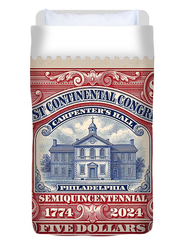 First Continental Congress $5 2 1 - Duvet Cover