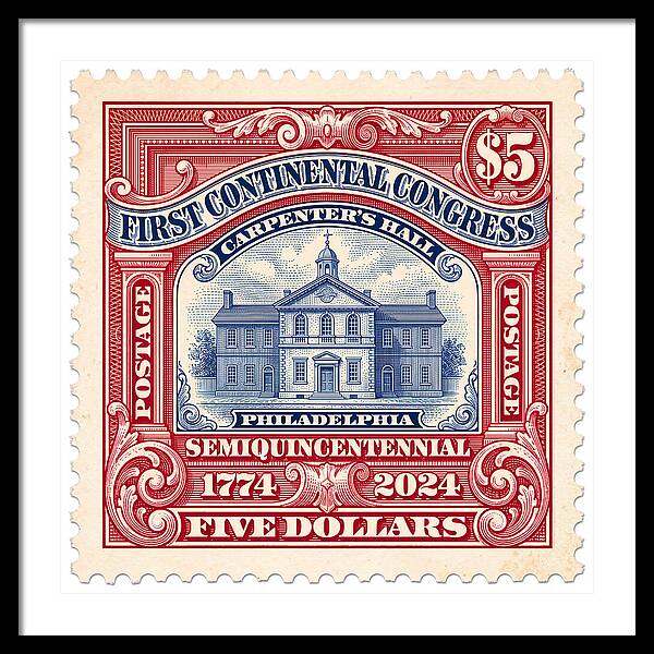 First Continental Congress $5 2 1 - Framed Print