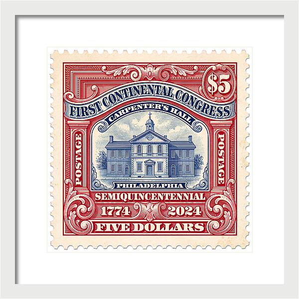 First Continental Congress $5 2 1 - Framed Print