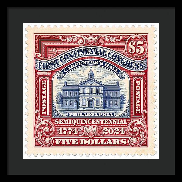 First Continental Congress $5 2 1 - Framed Print