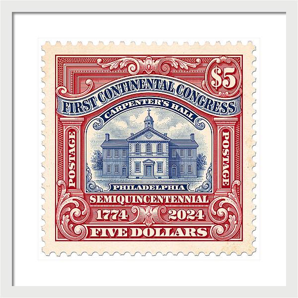 First Continental Congress $5 2 1 - Framed Print